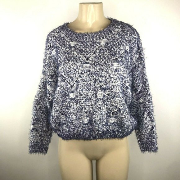 Raga Sweater Blue Eyelash Knit Shaggy Oversize - Picture 3 of 9